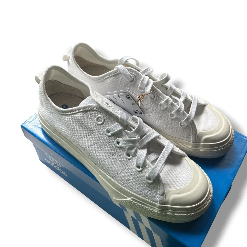 Adidas Originals Nizza RF White Canvas Low Top Sneakers EF1883 Kids 6/Womens 8